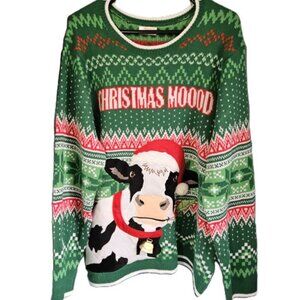 1- Holiday Time Men's XL Christmas Sweater - Christmas MOOOD